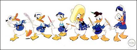 Donald im Laufe der Jahre (© Disney)