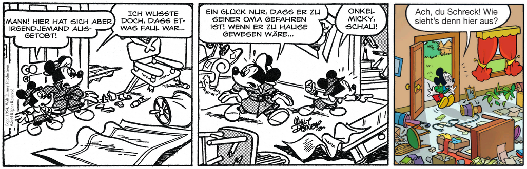 Auffallend: In beiden Geschichten (links Dr. X, rechts Der Schatz der Antarktis) sind teilweise die gleichen Gegenstände vorhanden und diese auch noch gleich angeordnet. (© Egmont Ehapa)