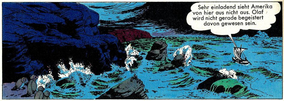 Besonders ergreifend gezeichnet: die windgepeitschte, unwirtliche nördliche Ostküste Amerikas. (© Egmont Ehapa)